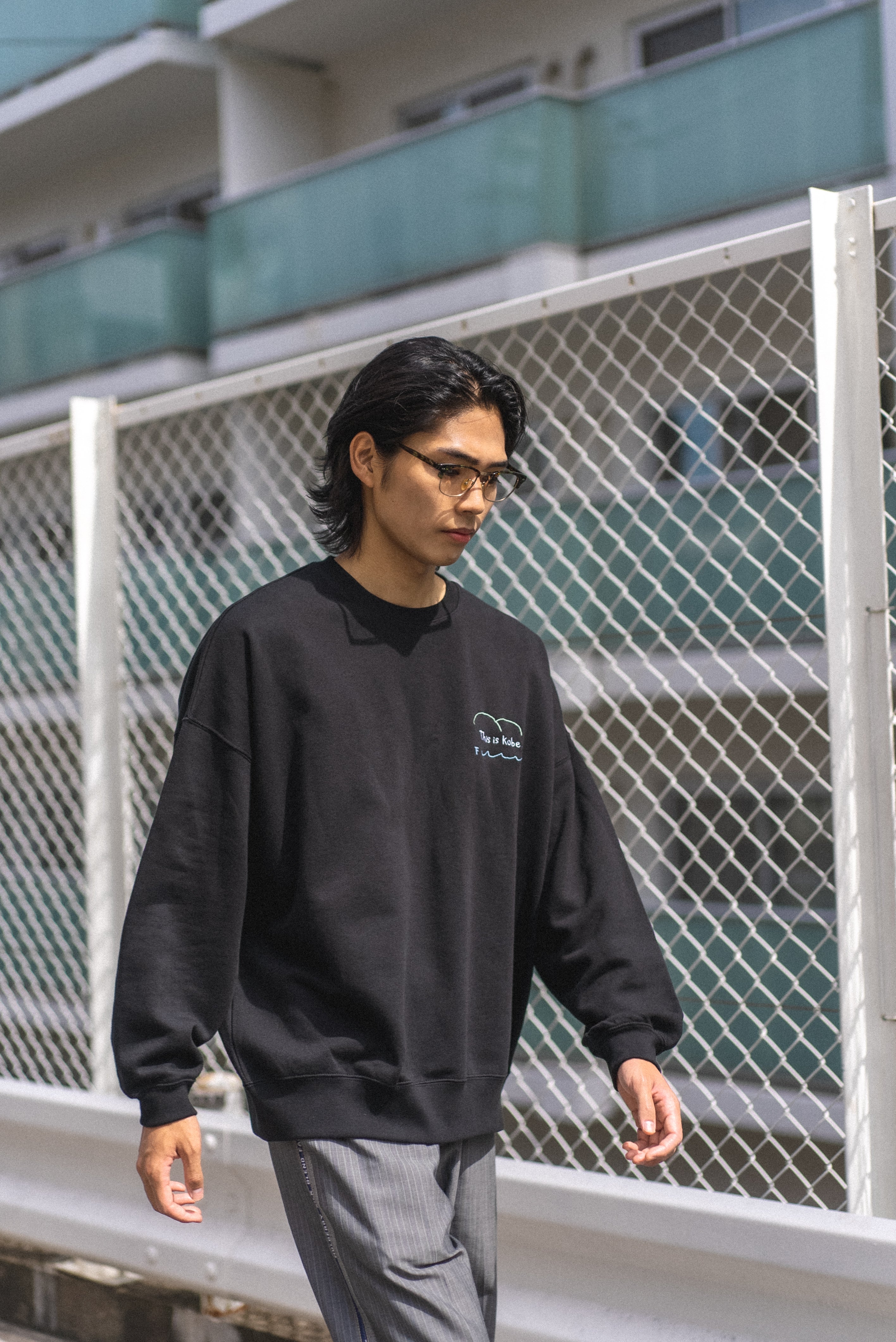 神戸の上が山で下が海スウェット