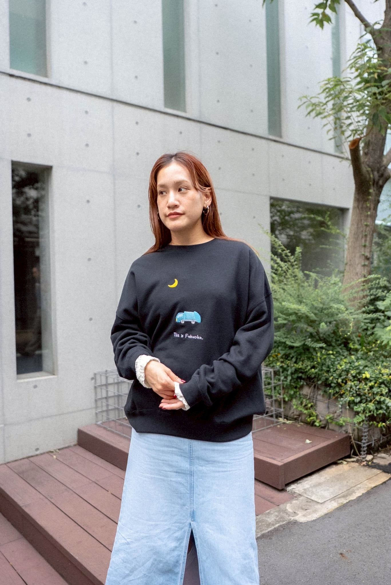 ゴミ出しは夜だよ福岡スウェット