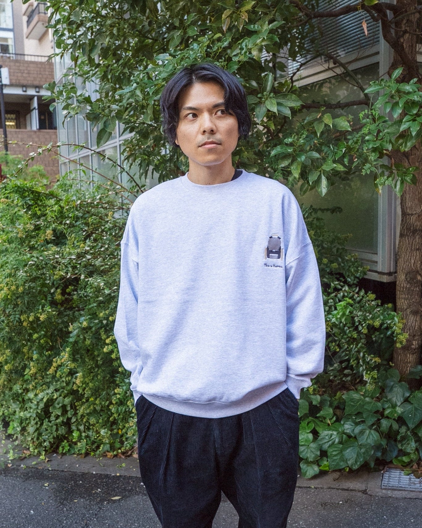 リュックをからうスウェット