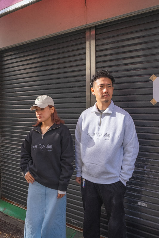埼玉3大ギャンブル ハーフジップスウェット